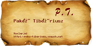 Pakó Tibériusz névjegykártya